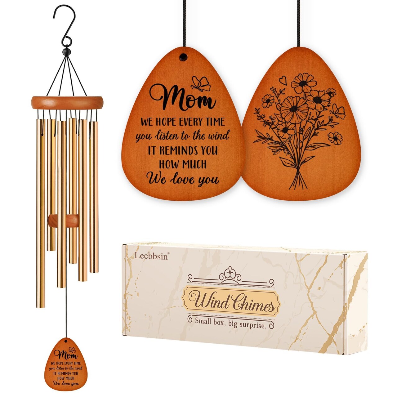 Gifts for Mom, Moms Wind Chimes, Mother's Day Best Gift for Mom, Mother Birthday Gift from Daughter Son, Love Reminder Gifts for Mother's Day Christmas